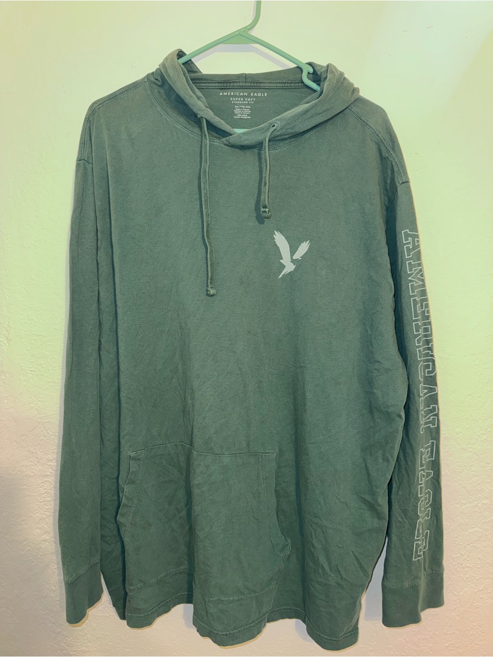 American Eagle Outfitters Olive Green Pullover Hoodie